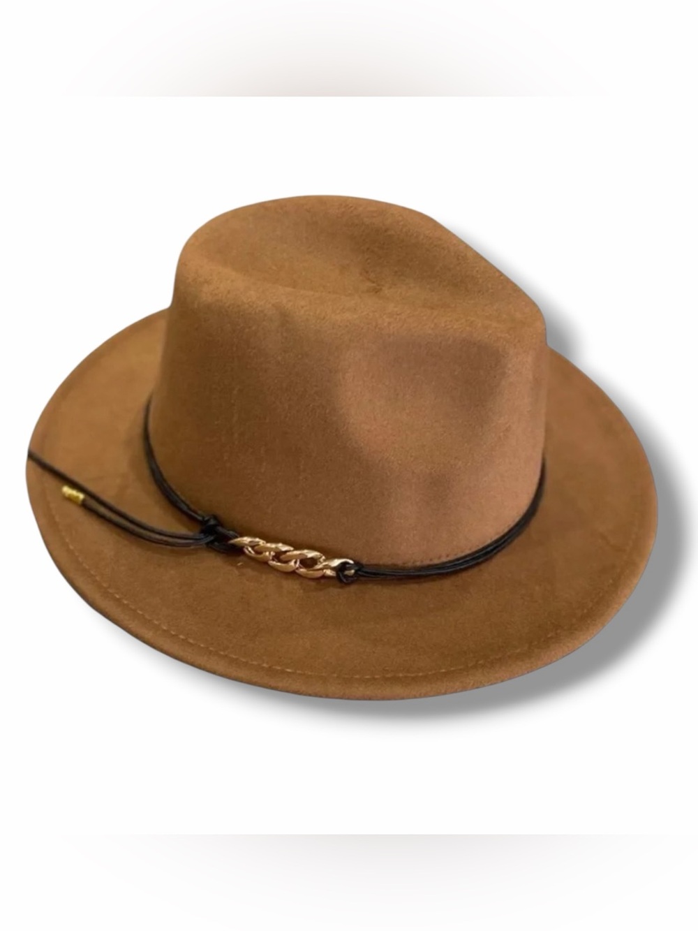 Brown Stiff Brim Tall Crown Fedora Hat